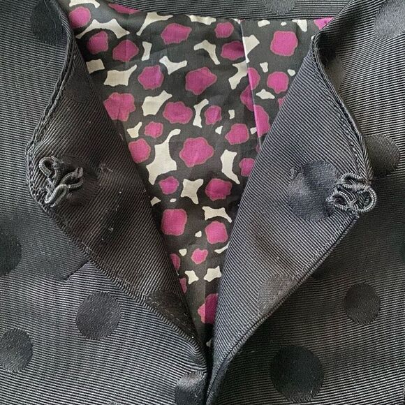 Xhilaration women M fully lined cropped one hook jacket with dots & cap sleeve - Picture 6 of 11